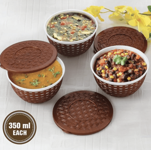 Nakoda Decent Container Storage Container & Organizer Set for Kitchen, Refrigerator & Home Use,350 ml Set Of 3 Pcs - Image 3
